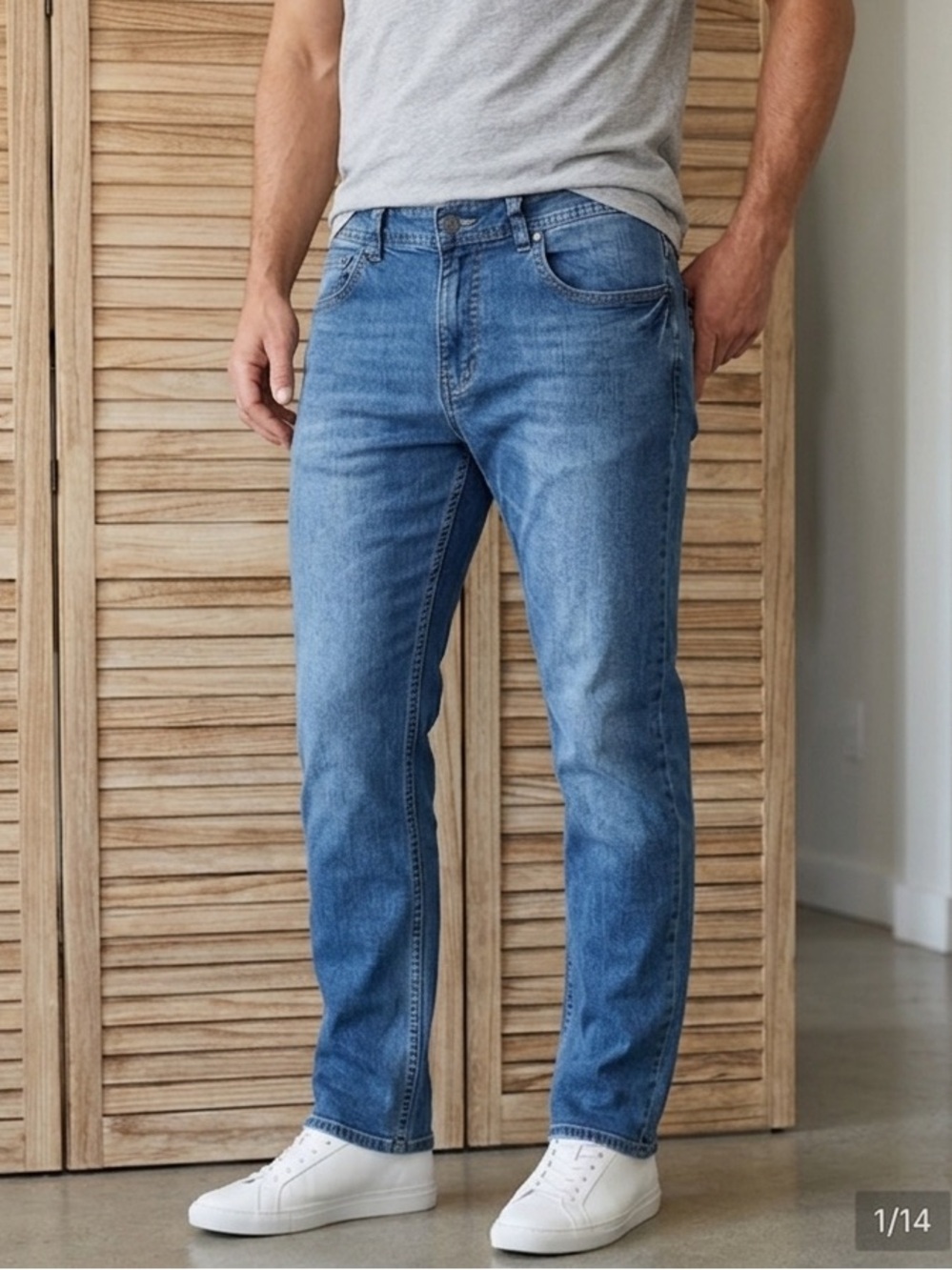 Axel Slim Fit Mens Denim Blue Jeans Size 34X32